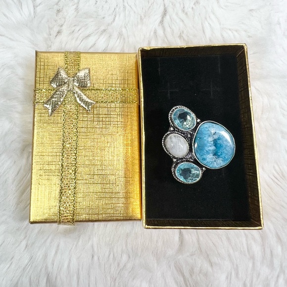 Blue Solar Quartz 925 Ring size 8 - Picture 4 of 7